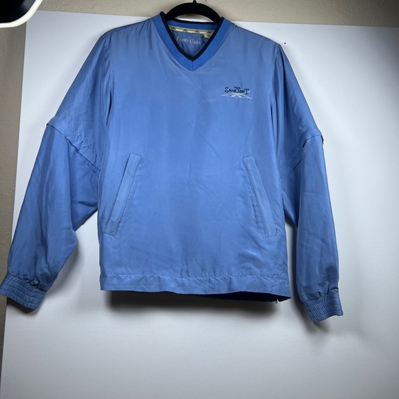 Bobby Chan Other - Vintage Bobby Chan Silk Windbreaker Men Pullover Samoset Golf Jacket Blue Small